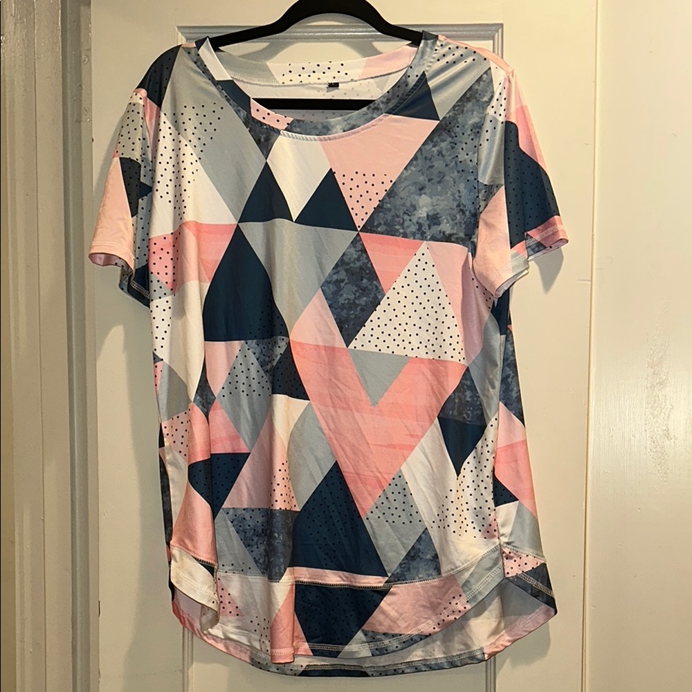 Geometric Print Women's Workout Top
